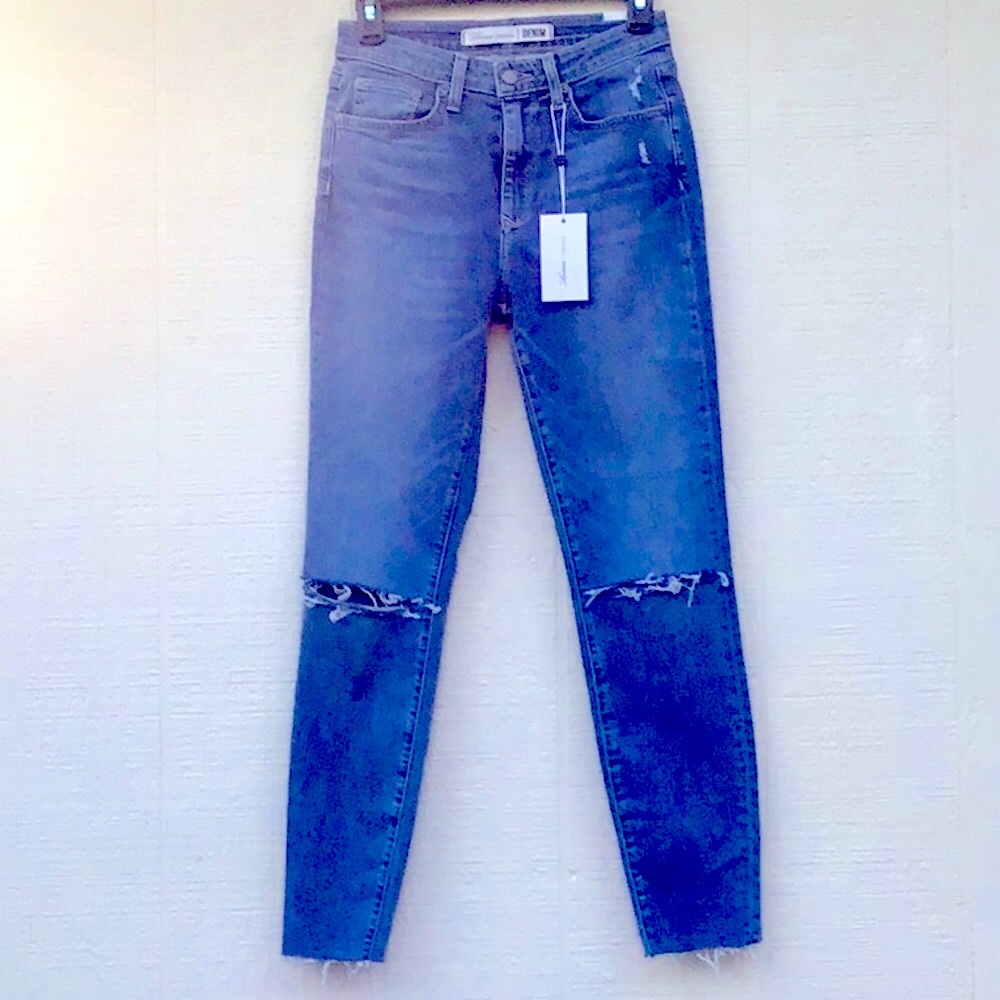 Lovers + Friends Mason hi-rise skinny ripped jeans